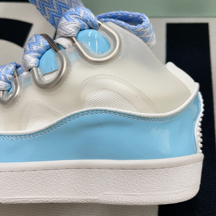 lanvin leather curb white light blue