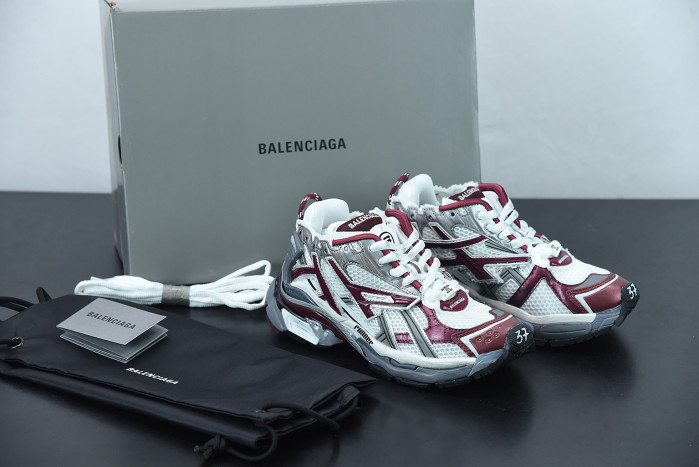 balcia runner white dark red grey