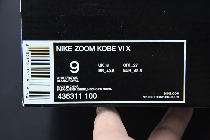 nike kobe 6 zoom white royal 436311-100