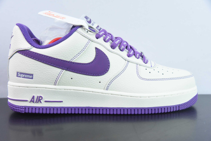 nike air force 1 07 low x S*p*e white and deep pruple su0220-012